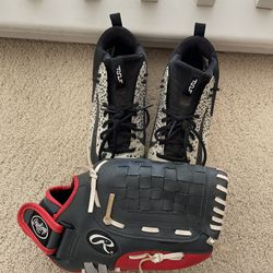 Baseball cleats/glove