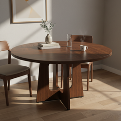 Rheia 47" Round Natural Wood Dining Table