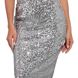 Silver Sequin Skirt 