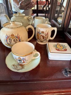 Commemorative Coronation of Queen Elizabeth II Vintage Tea Set