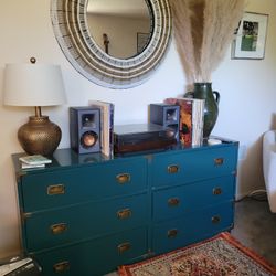 Dark Teal Lacquered Credenza/Dresser