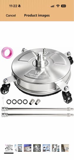 14-Inch Stainless Steel Pressure Washer Surface Cleaner