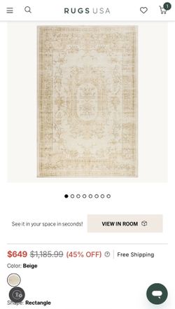 9’6” x 13’6” rug
