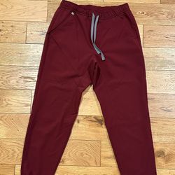 FIGS Scrub Pants Bottom Burgundy Men Size Small