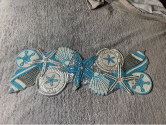 Glass Bead NAUTICAL STARFISH SEASHELL Table CENTERPIECE RUNNER