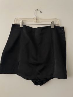 Zara satin black skort skirt size XL