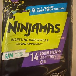 Pampers Ninjamas Nighttime Pants Toddler Boys Size S/m, 14 Count