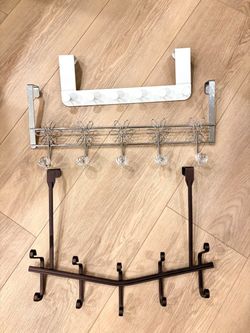 Set of three over the door hock racks