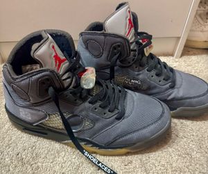 Nike Air Jordan 5 SP x Off-White Metallic Black Size 10 Used Virgil Abloh⁠