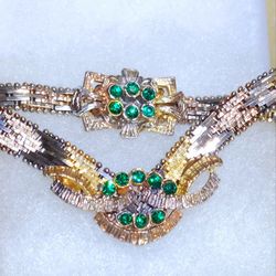 Necklace 18ct Gold Emerald with Bracelet