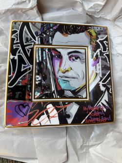 Baci Milano Street Art James Bond 7 1/4” Trinket Plate 007 Sean Connery Porcelain Square