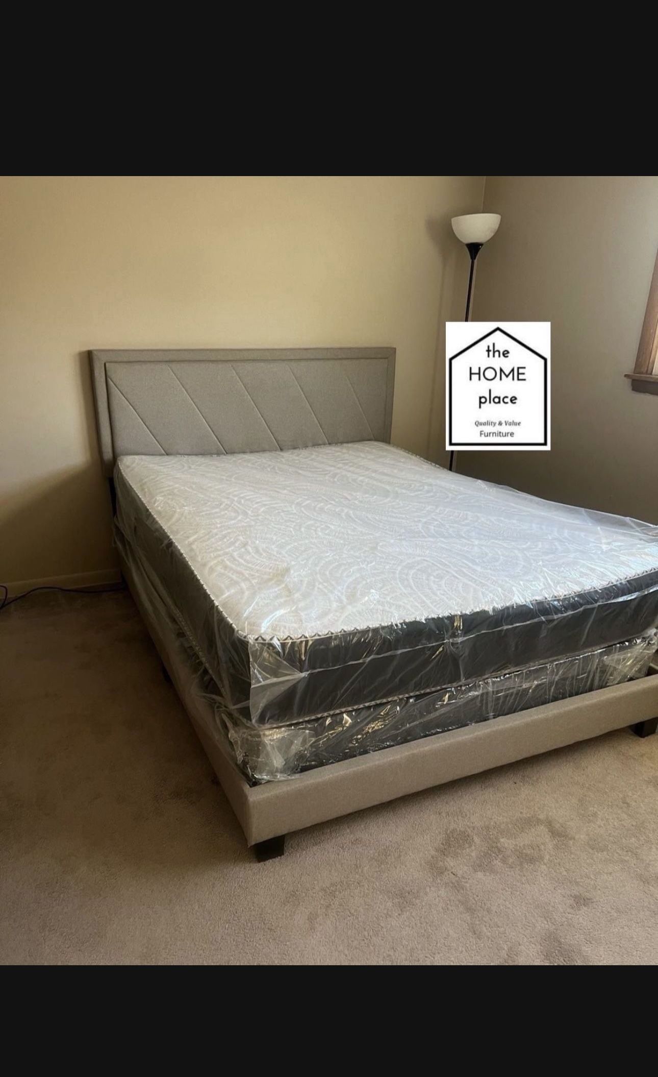 Brand New Queen Package Deal Includes Bed Frame, Mattress And Box Spring For Only $349!!  Ready For Delivery TODAY 🚛