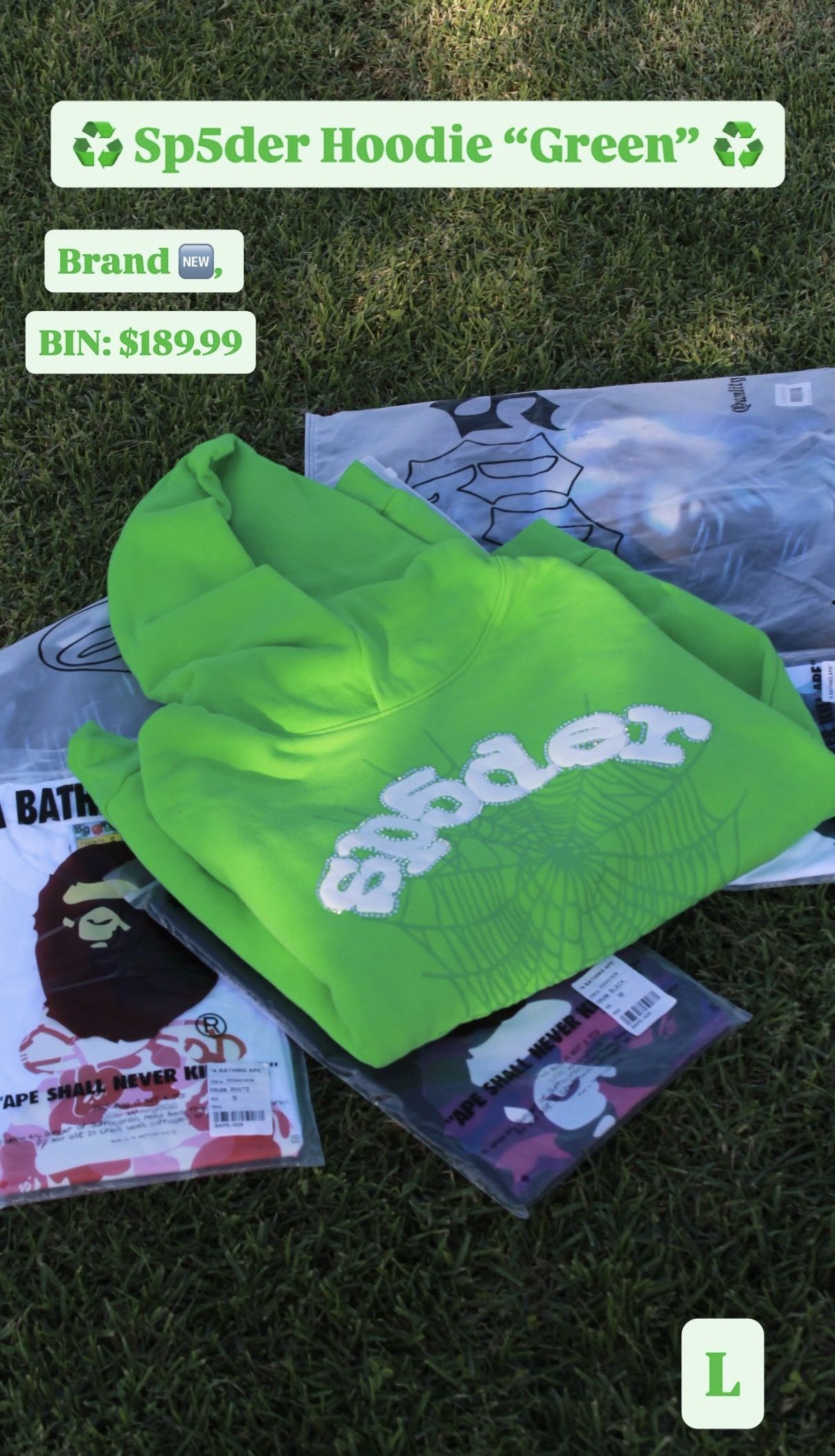 Sp5der Hoodie “Green” v2