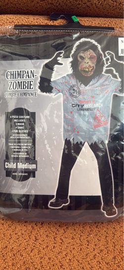 Chimpan-Zombie Halloween Costume Child Medium