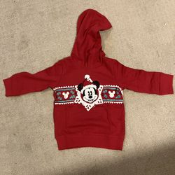 Boys Mickey Mouse Hooded Christmas Sweatshirt Size 2T New With Tags 