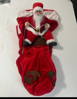 Christmas Santa Dog Clothes Funny Santa Claus Riding Deer Pet Costumes Size L