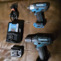 Makita Set Of Drill And Impact Wrench 12v 