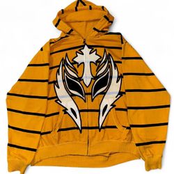 Odyss3y 1 of 1 “R3Y MYST3RIO” vintage waffle knitted thermal lined zip hoodie