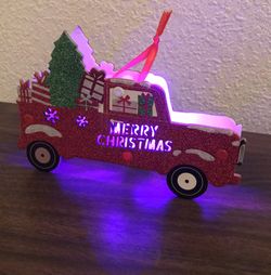 New Famous Christmas Red Farm Truck Lights Up 🎄