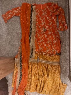 Pakistani handmade Embroidered Sharara/gharara  suit