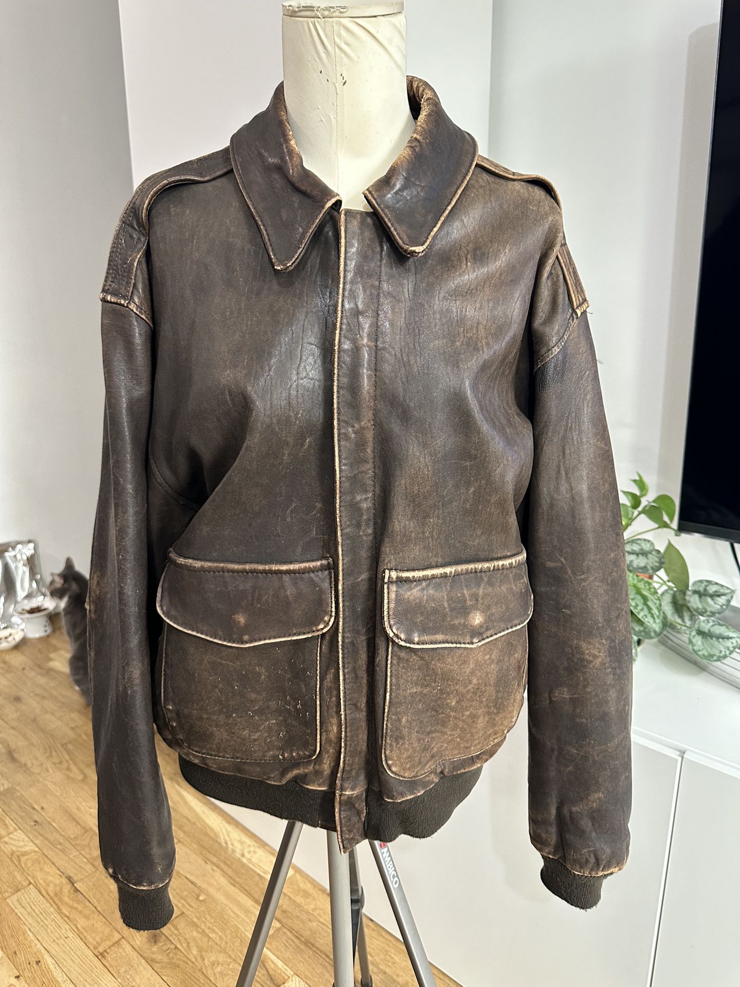 Vintage AVIREX Type A2 Leather Jacket $250