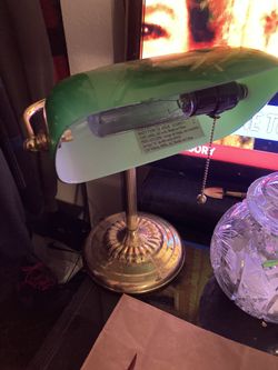 Antique Green Bankers Lamp
