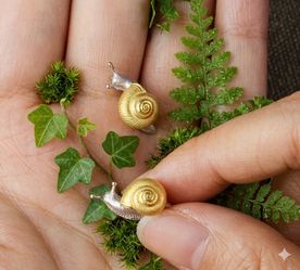Vintage hippie boho snail earrings