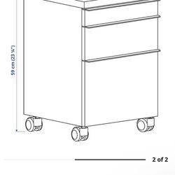 Brand New In Box! IKEA BESTA BURS drawer unit on casters wheels can be used as night stand