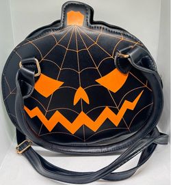 Pumpkin Purse Bag 7.87”x7.09” Halloween Horror Spooky Handbag NEW Zip Closure Jack-O-Lantern Black