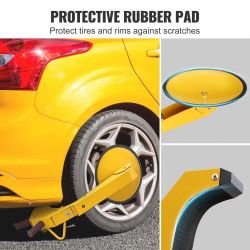 Anti-Theft Wheel Clamp - Heavy Duty Security Lock - Yellow - New