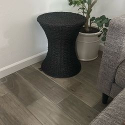 2 End Tables-Black Wicker