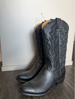 Men's Black Western Cowboy Boots - Classic Leather Style