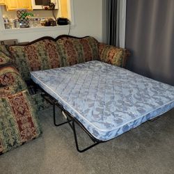sleeper sofa queen pull out bed with matching loveseat