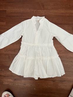 Long sleeve white dress girls 5/6