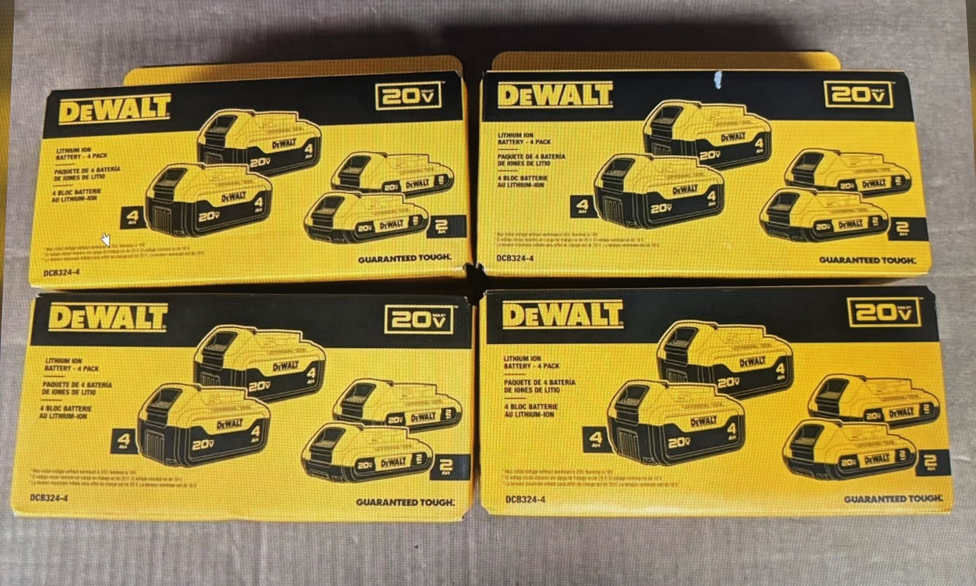 DeWalt 4 Batteries Kit ( 2ah X2 And 4ah X2) DCB324-4