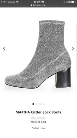 Martha Glitter Sock Boots