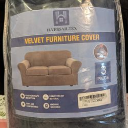Black Velvet Loveseat Cover 