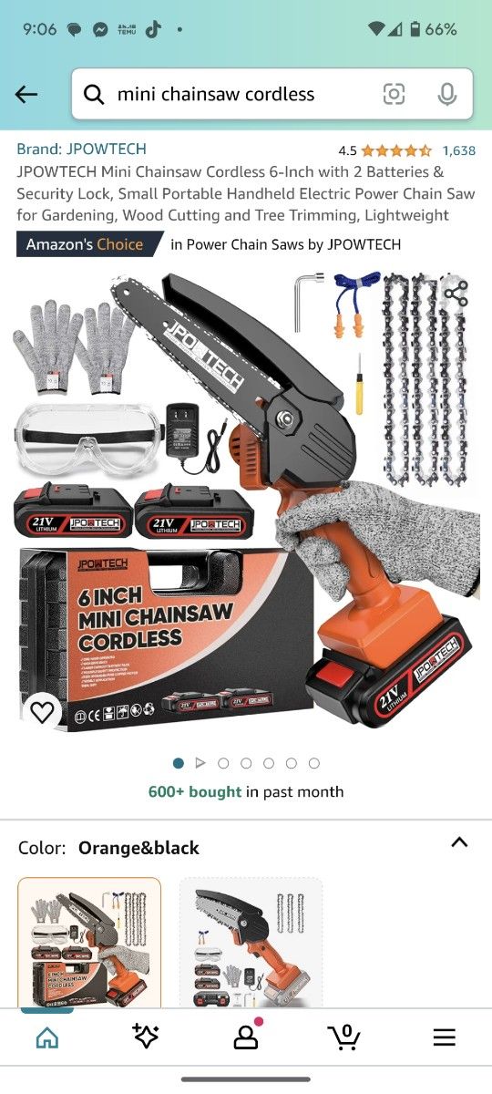 Cordless Mini ChainSaw 6 Inch Brand New In Box Chain Saw new Never Used