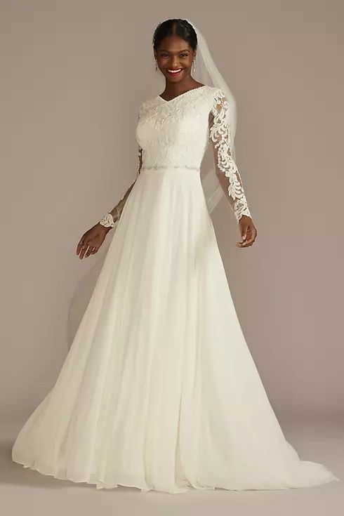 Posh A-Line Wedding Gown 