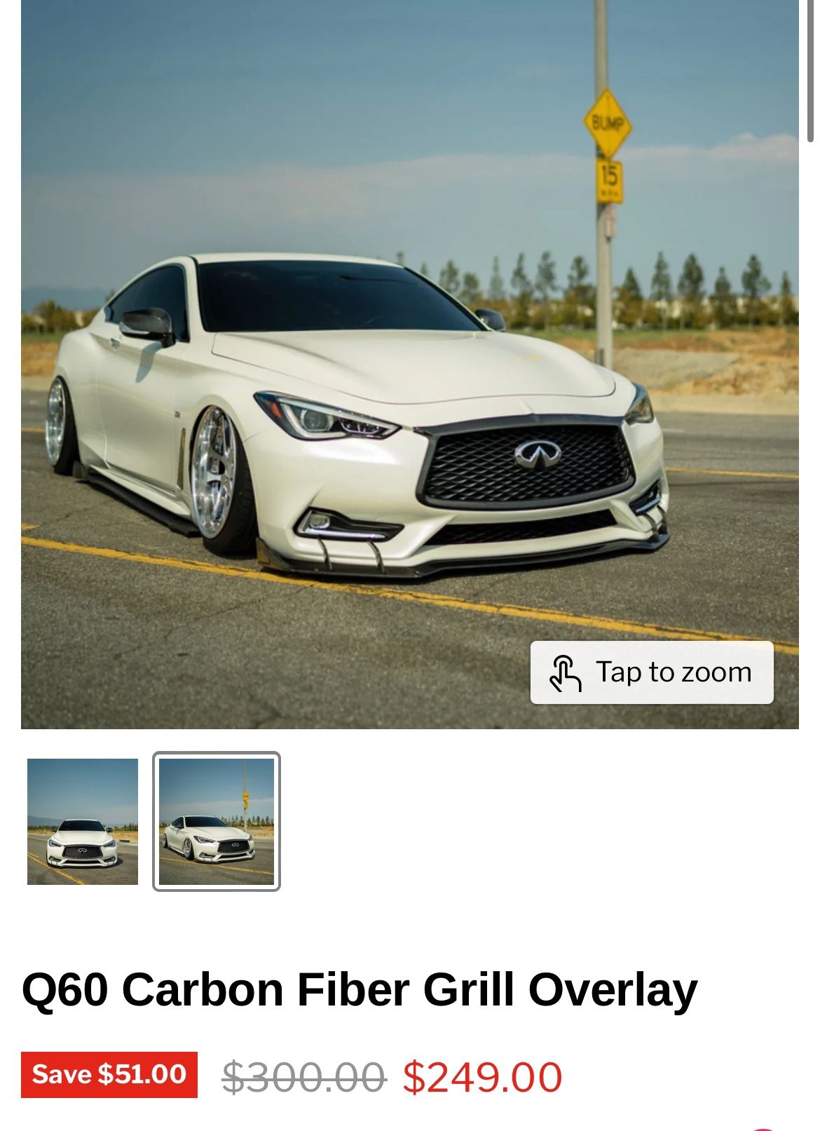 Q60 Carbon Fiber Grill Overlay