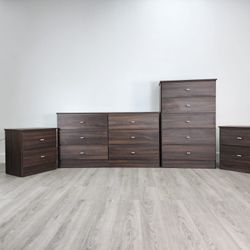 DRESSER, CHEST AND TWO NIGHSTANDS 