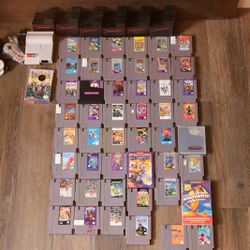Giant lot of NES Nintendo game and toploader console
