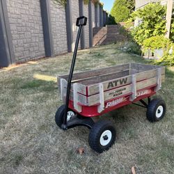 Radio Flyer Town and Country Wooden Wagon Kids Ride-On