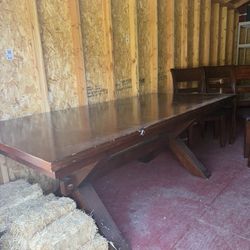 Costco Wood Dining Table & Chairs – Solid & Heavy – $200 OBO