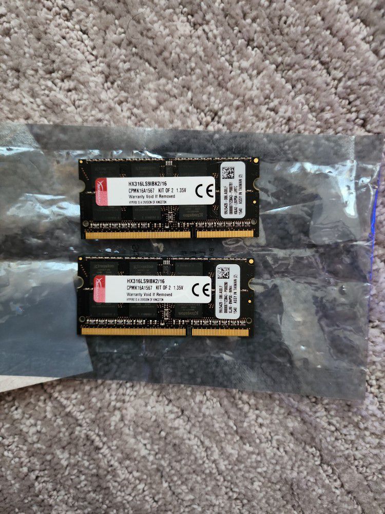 Two 8GB each DDR3 Laptop RAM