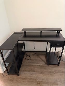 Desk with power outlet