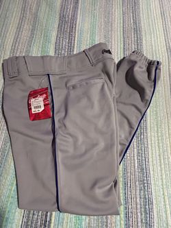 New Rawlings Grey With Blue Stripe Baseball Softball Pants Adult Size 34 NWT