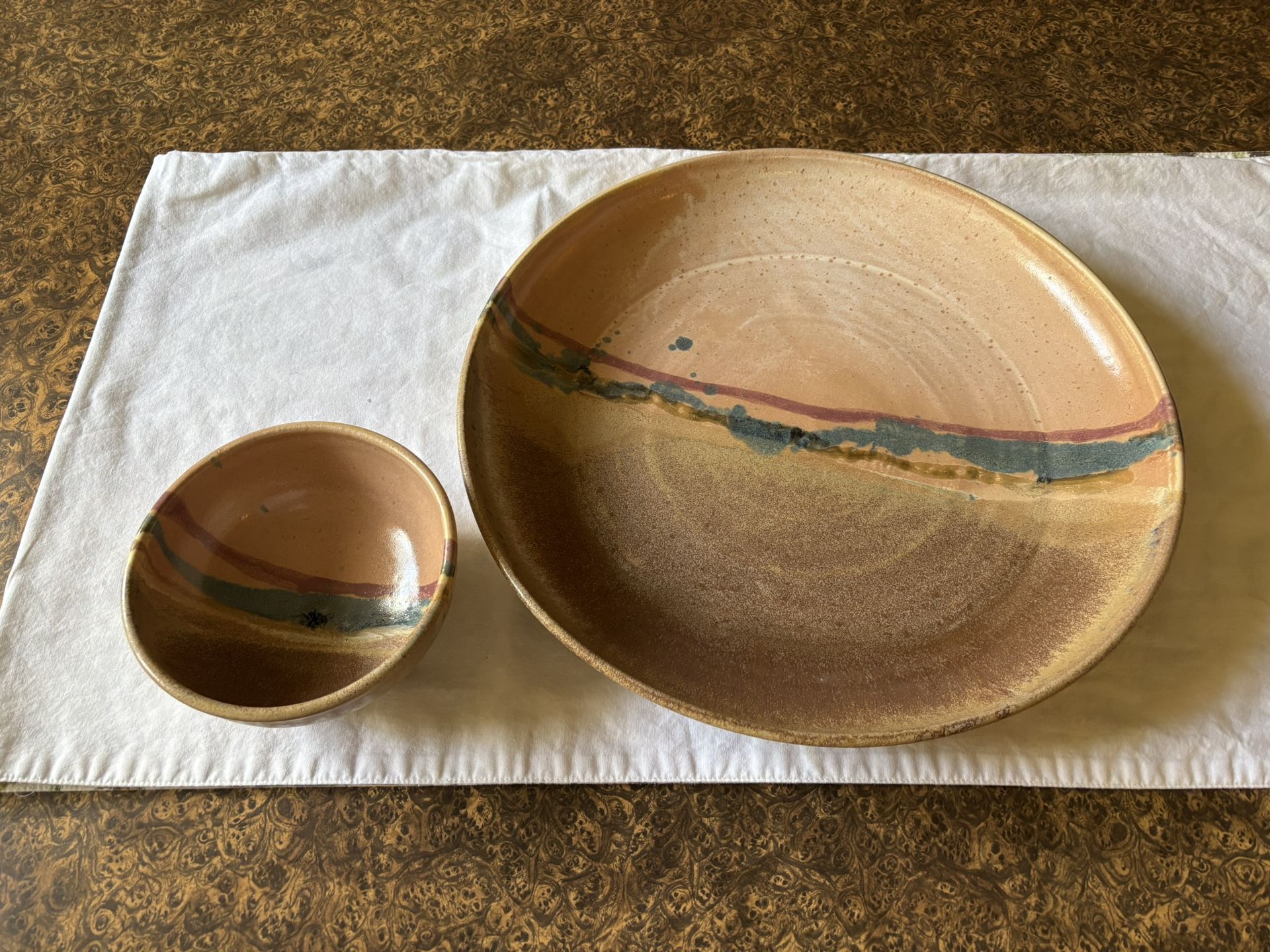Handmade Pottery Platter and Bowl