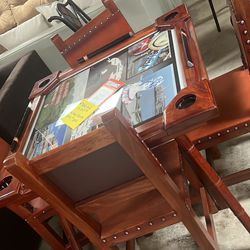 Dinette with four chairs for 699 game table and four chairs leather