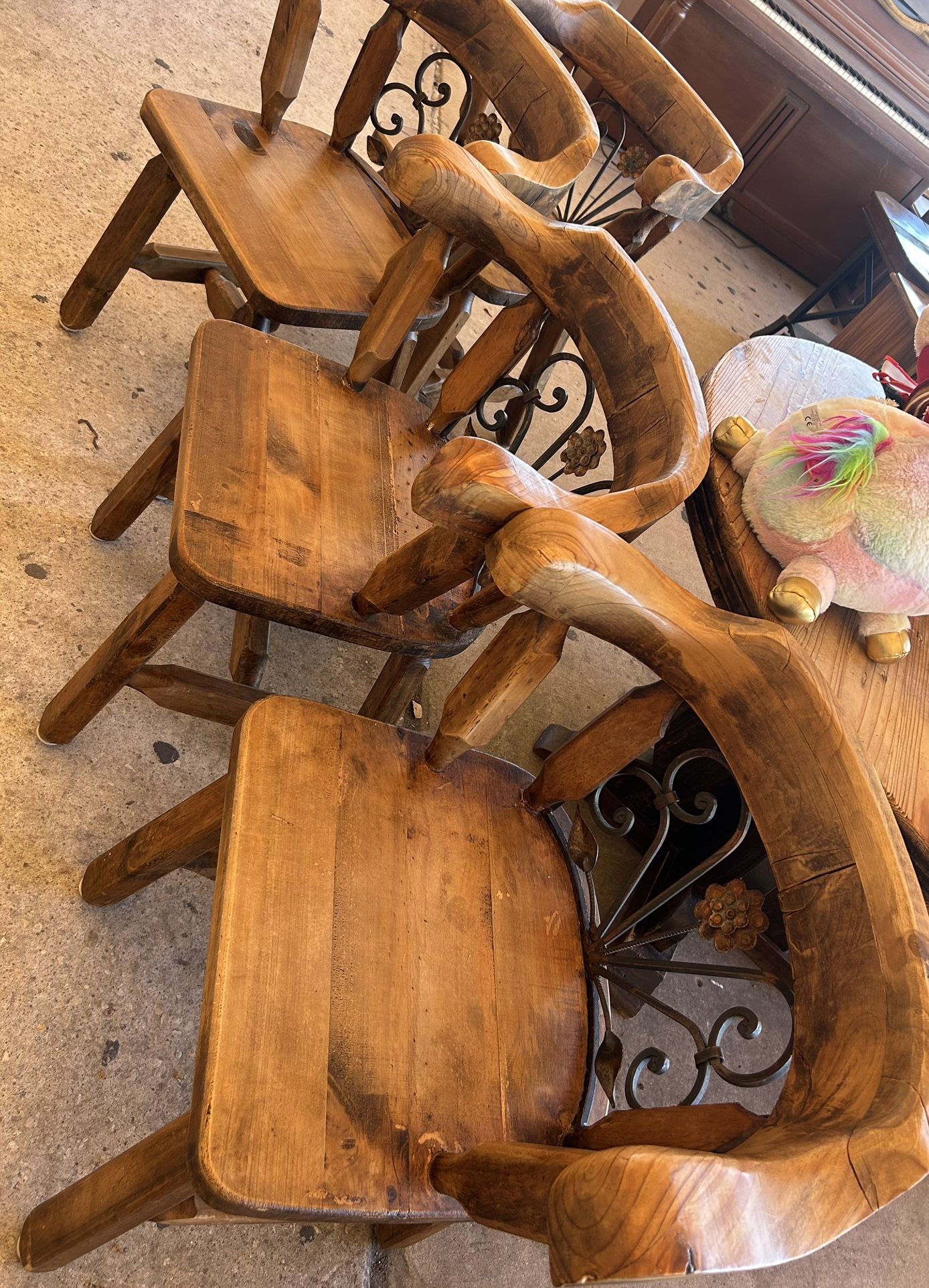 4 Rustic Vintage Chairs